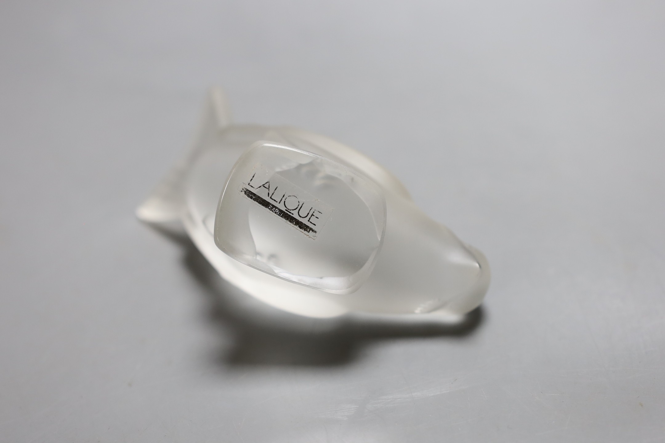 Two Lalique glass birds, tallest 10cm